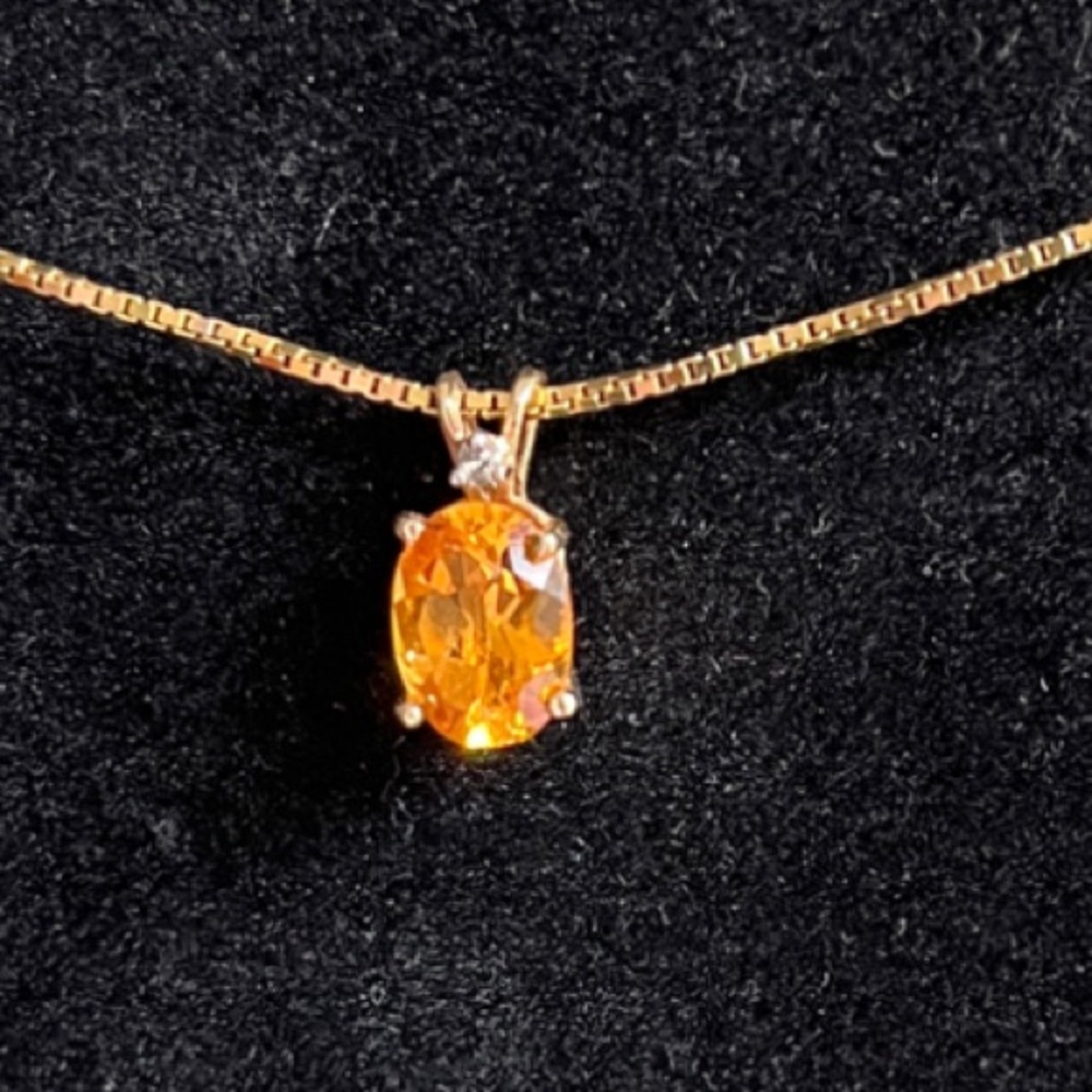 14K Gold Citrine Pendant